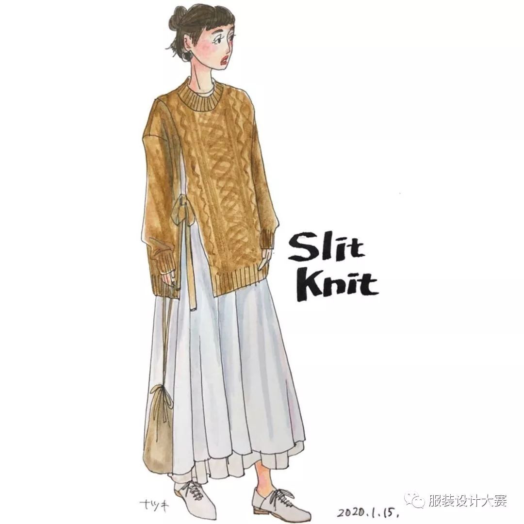 18套优雅又时髦的手绘穿搭,日本穿搭手绘秋冬