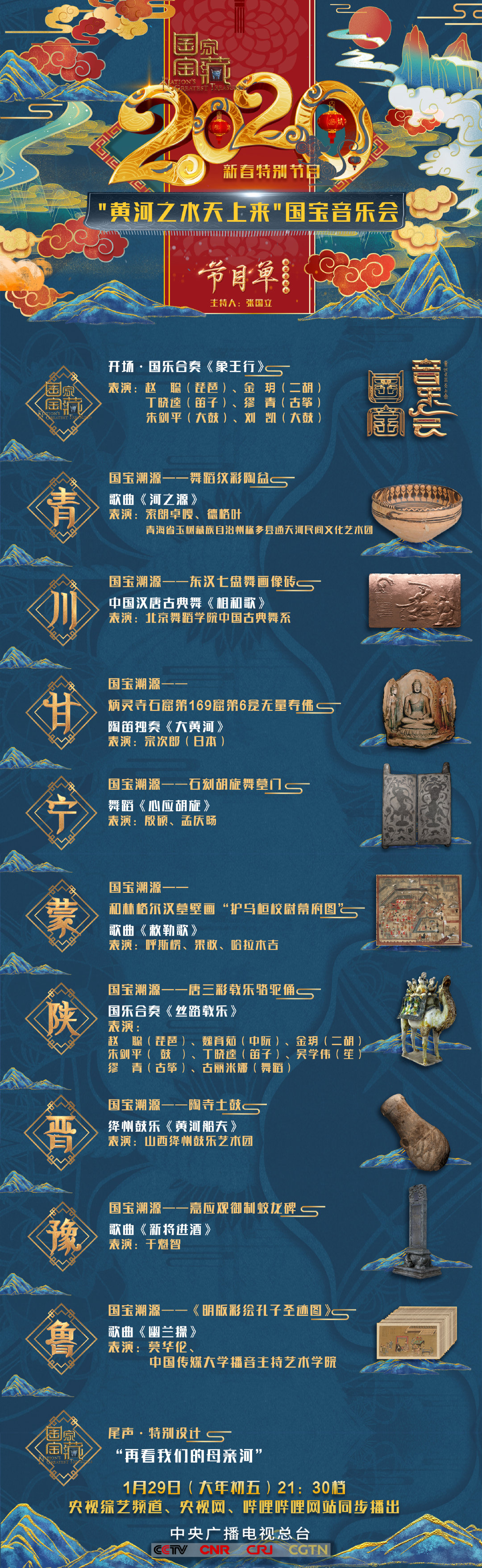 48家黄河流域博物馆齐亮相,《国家宝藏》今播“国宝音乐会”