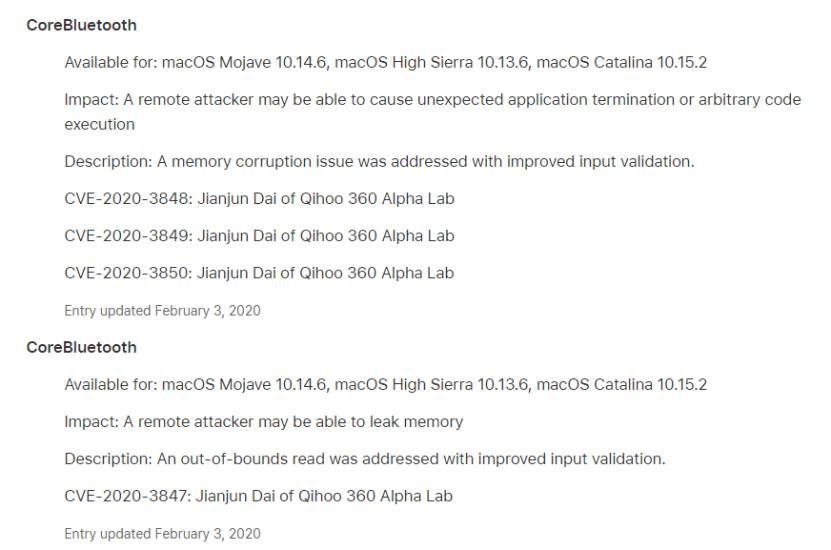 360发现5个MacOS蓝牙漏洞可实现零点击无接触远程利用