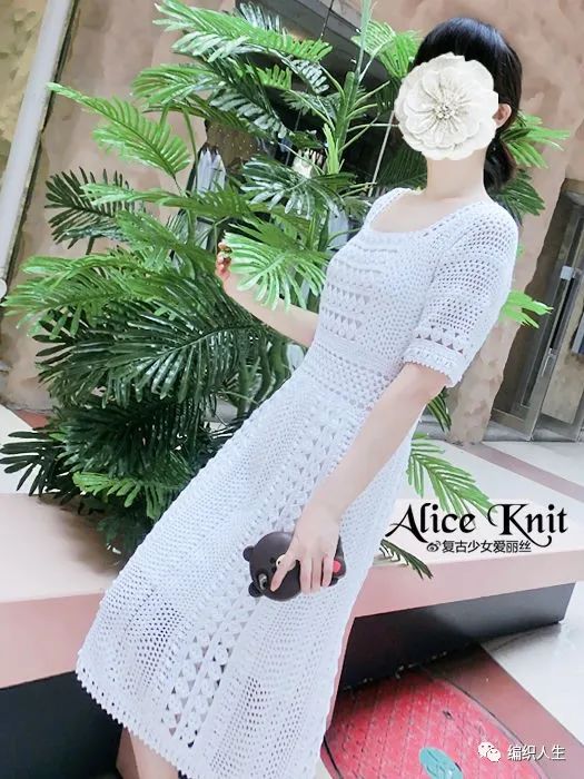 步月秋水图解,宽松马海毛连衣裙编织图解