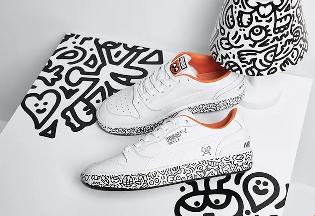 puma新款涂鸦红蓝两个配色,puma新出的联名