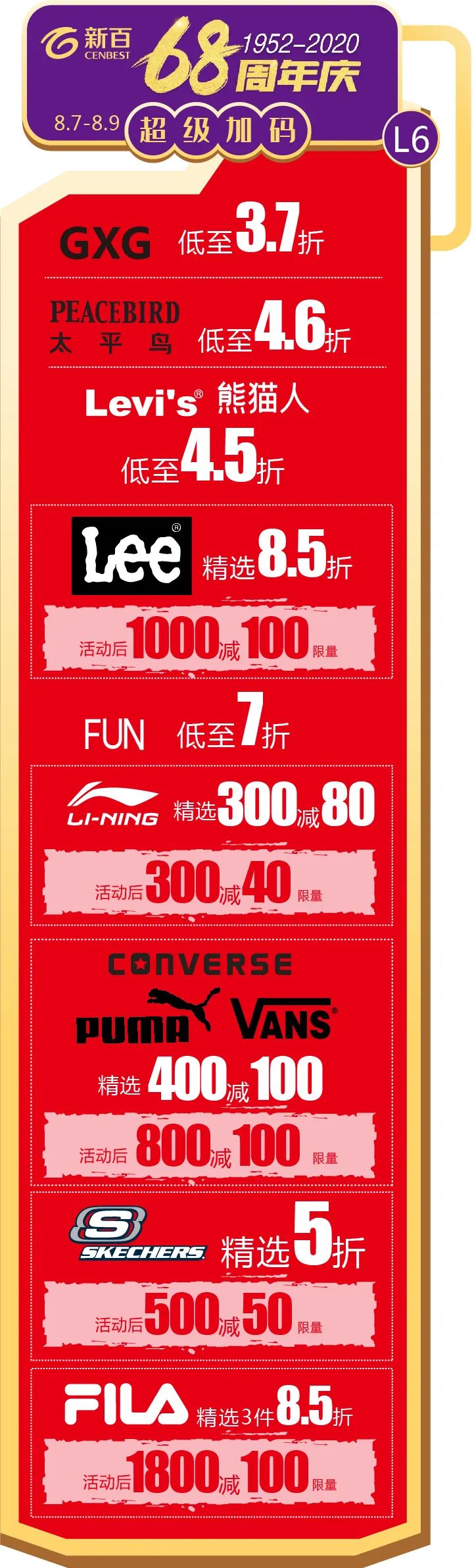 6元秒杀海底捞/星巴克！AJ免费送！优衣库19元起！新百店庆这次真疯了