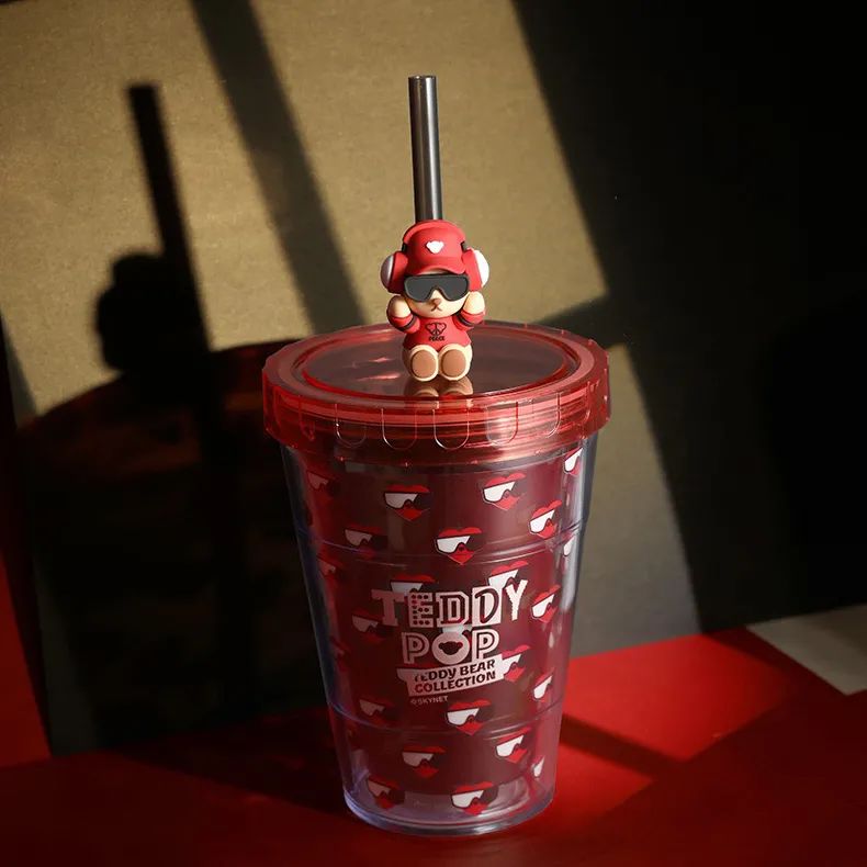 泰福高泰迪吸管杯,泰迪珍藏水杯