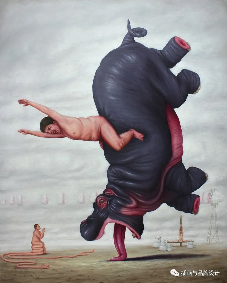 荒诞极端插画,荒诞主义插画