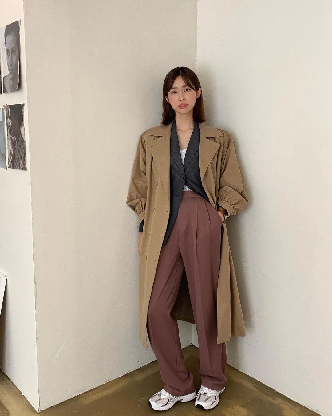 潮韩穿搭女,韩国明星秋装穿搭