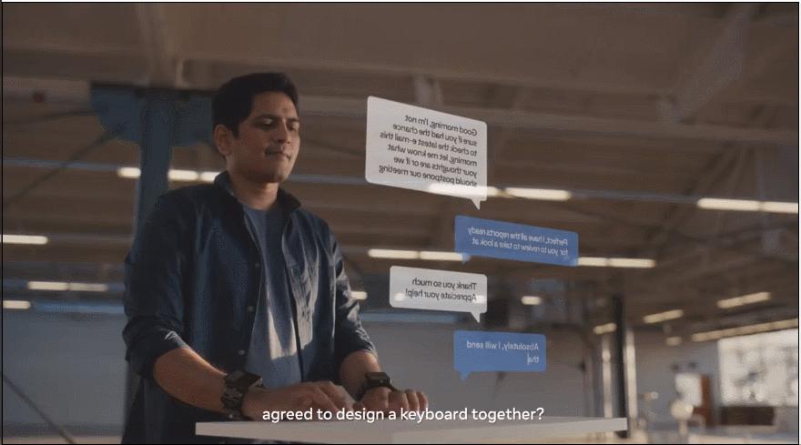 Facebook开发AR/VR触控手环,支持空中单击、无键盘打字