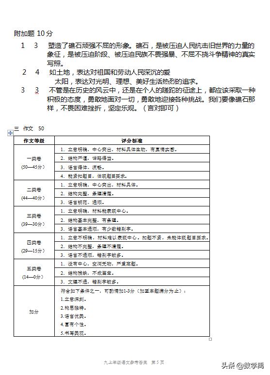 2022-2023年九年级期中语文试卷答案,2020-2021九年级上册语文期中试卷