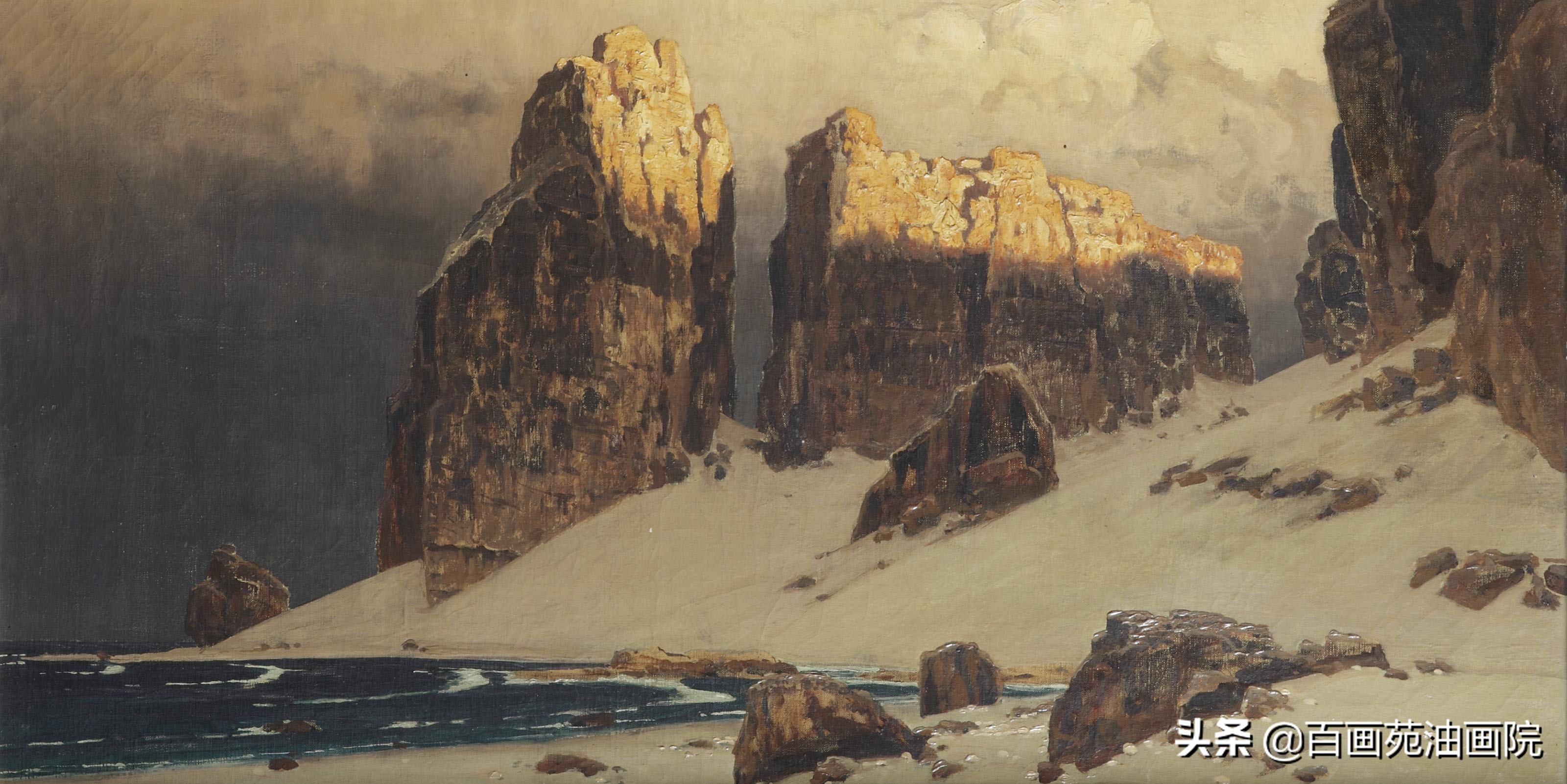 金字塔形构图油画,油画风景构图