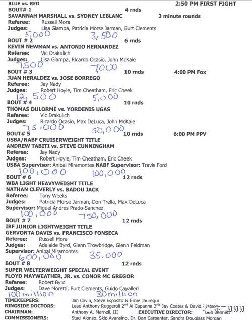 世界顶级拳手收入构成（一）