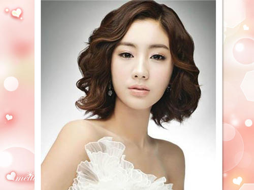 韩式短发新娘婚纱照,短发可爱新娘婚纱照