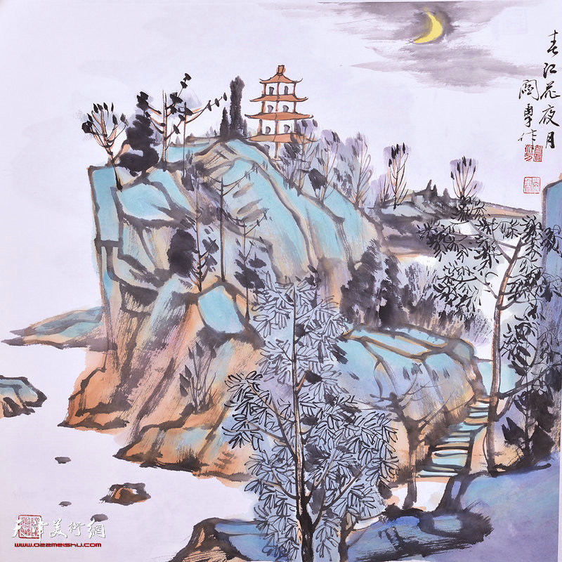天津市青年山水画家闫勇,天津画家闫勇作品