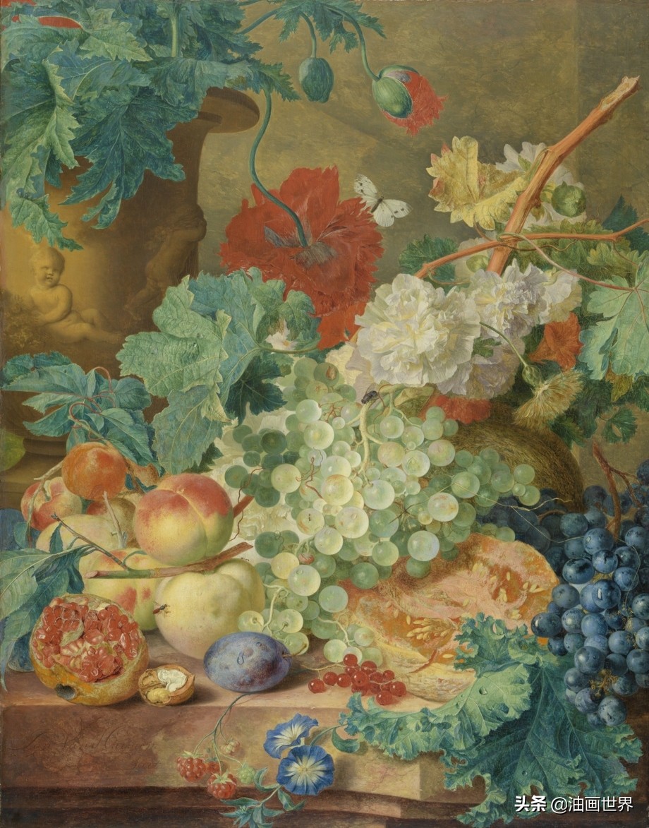 荷兰花卉画作品欣赏,当代国外巨幅花卉画家