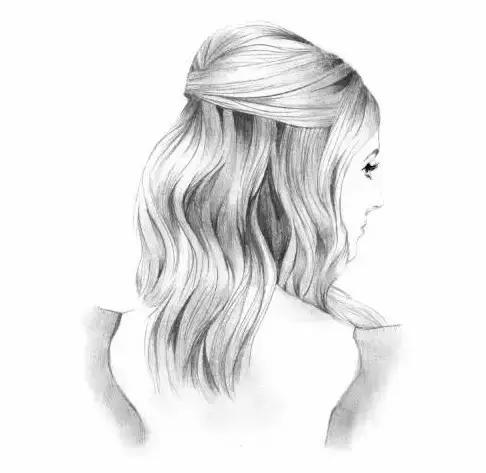 头发怎么画出层次感素描,素描侧脸头发画法教程