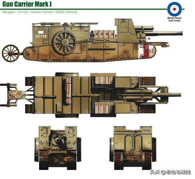 自行火炮的始祖，英国MK.I型火炮运载车