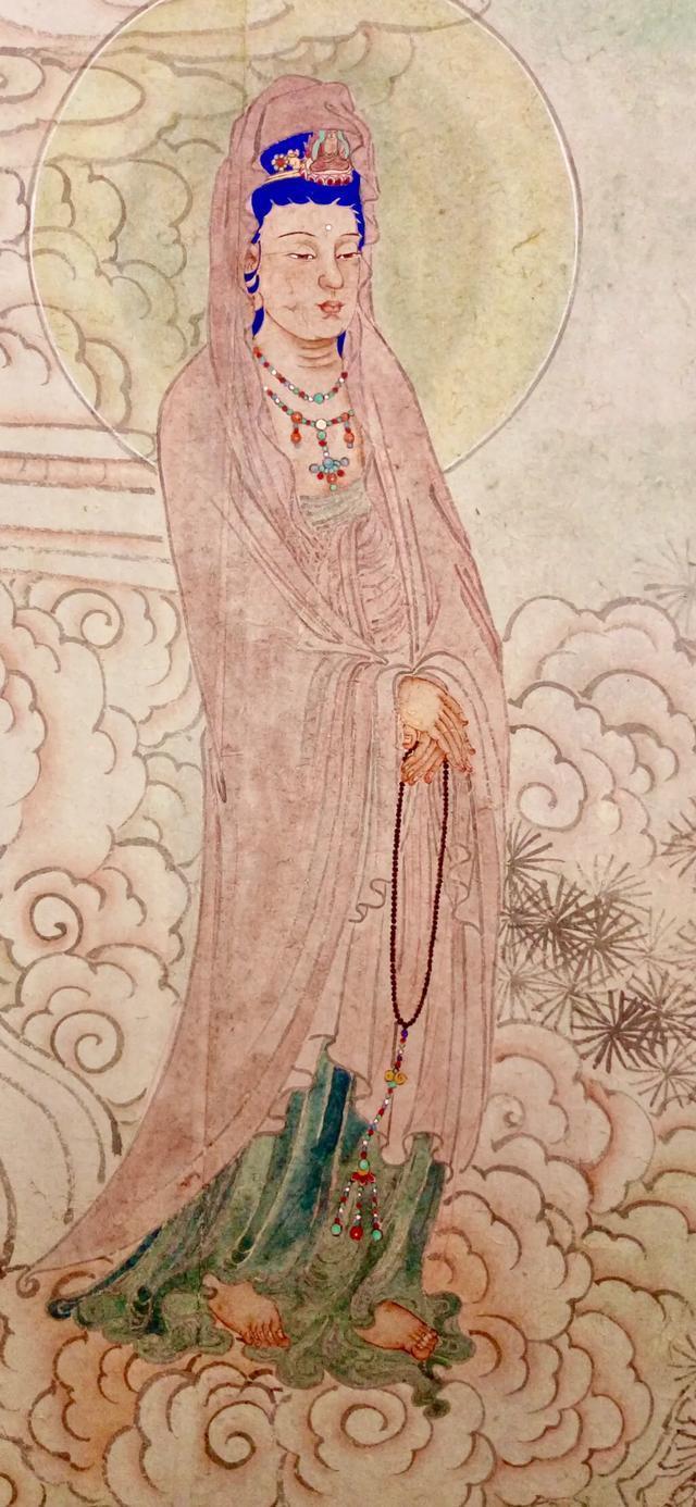 观音菩萨三十二像工笔画,观世音菩萨画像工笔画