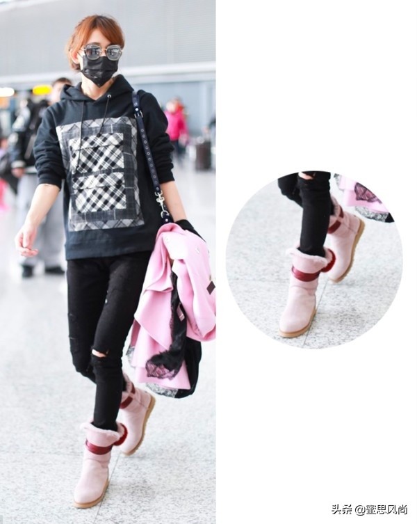 雪地靴穿搭女冬季搭配明星,最好穿搭的雪地靴