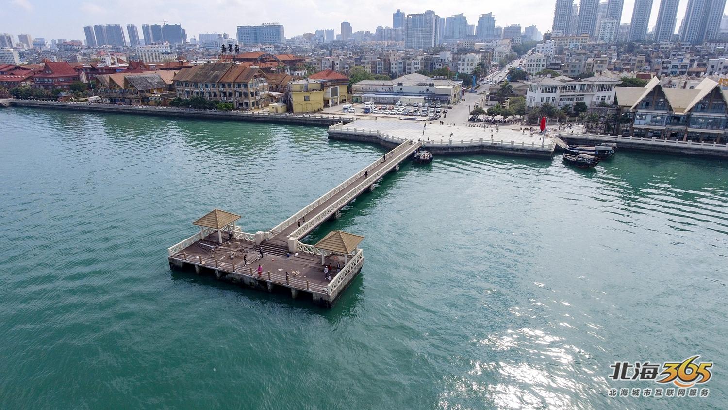 航拍北海第二湾,北海北岸震撼航拍