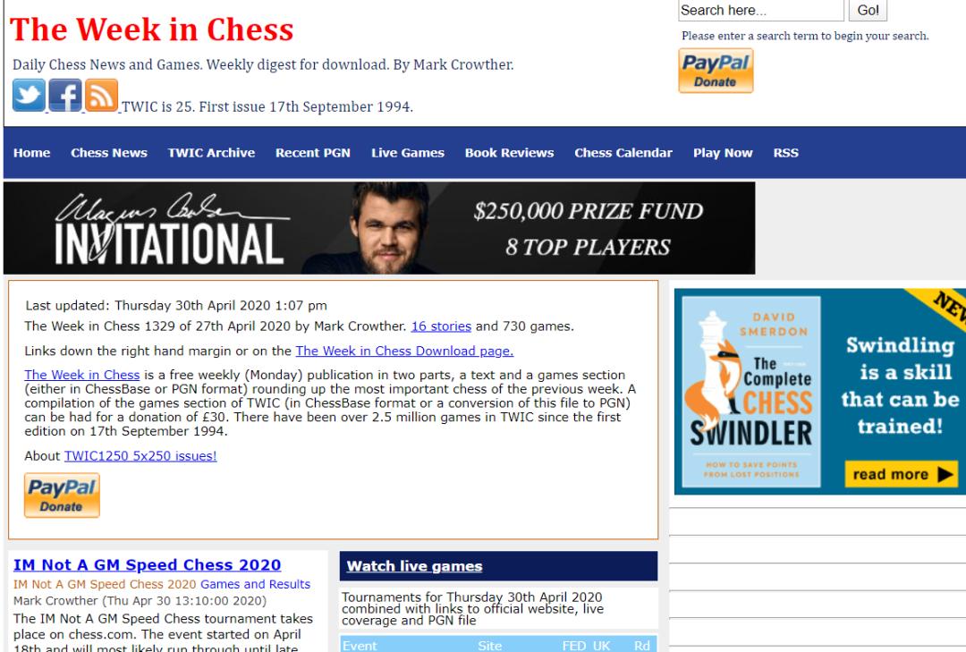 国际象棋界常用的那些网站