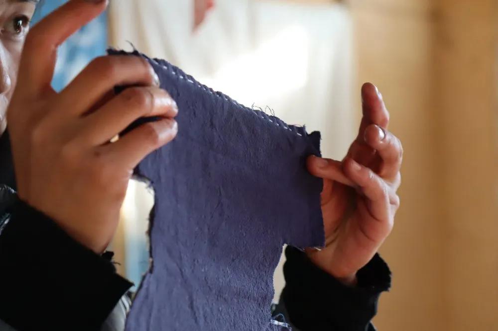 手工缝制抽纸包,一针一线diy包包