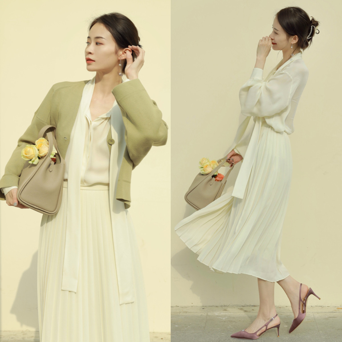 早秋衬衫搭配什么裙子,春天白色衬衫怎么搭配裙子才好看