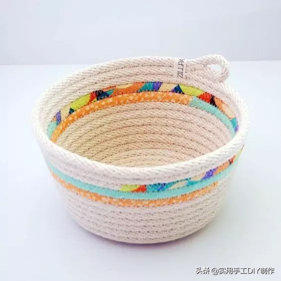 手工用绳子编织篮子简单又好看,怎样手工编篮子