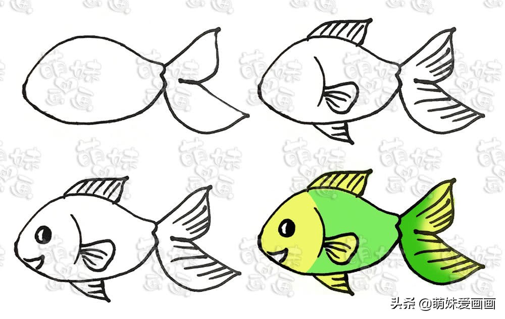 春节小朋友的简笔画怎么画好看,简笔画年年有余小孩