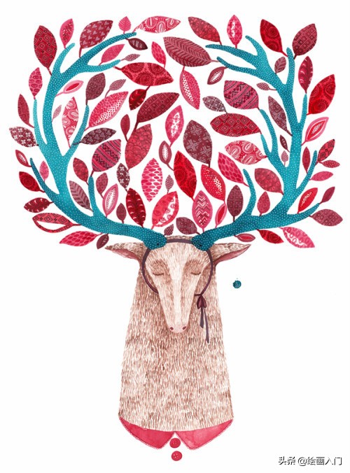 簸箕画民族风绘画图片,中国风元素的绘画