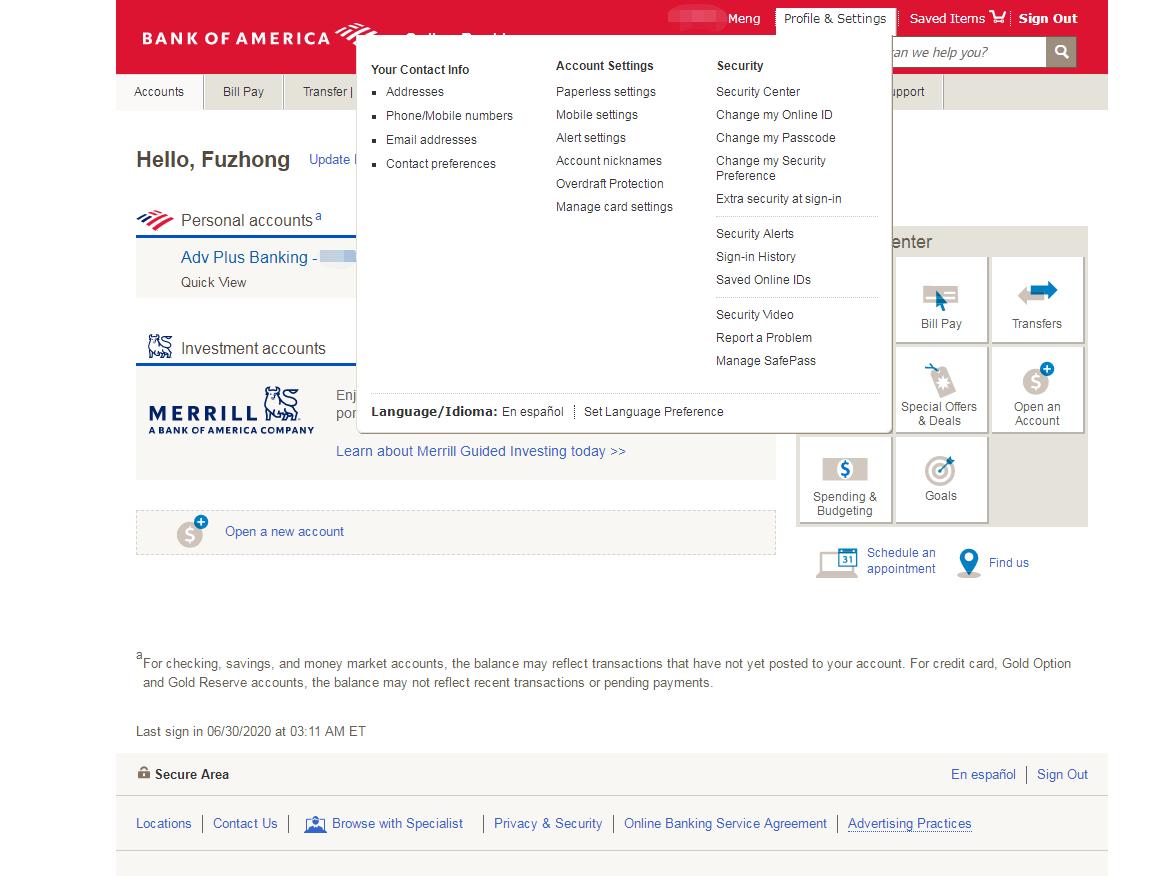 美国银行boa账户申请流程,bankofamerica开户