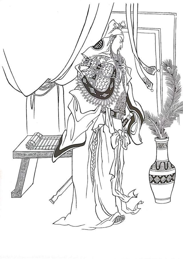 人物工笔白描线稿男青年,工笔白描人物图谱