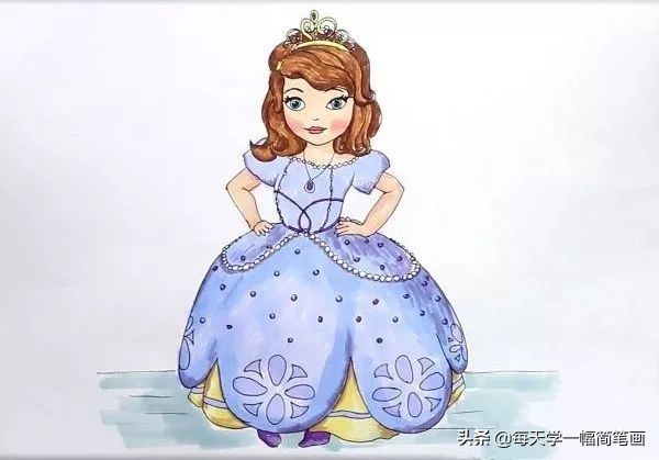 小公主苏菲亚头顶上的皇冠简笔画,小公主苏菲亚变成美人鱼的简笔画