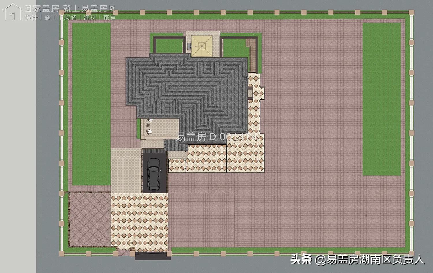 欧式挑高小别墅二层带车库,欧式风元素的二层平顶小别墅