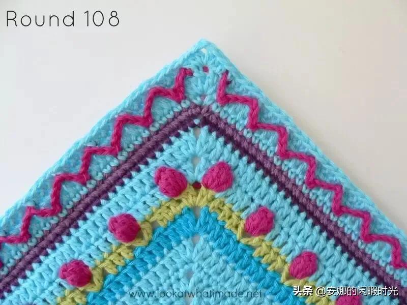 曼陀罗毯子编织教程,苏菲花园曼陀罗毯子钩法高清图解