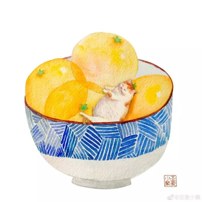 插画师笔下不同姿态的猫,一组与猫咪有关的古风插画作品