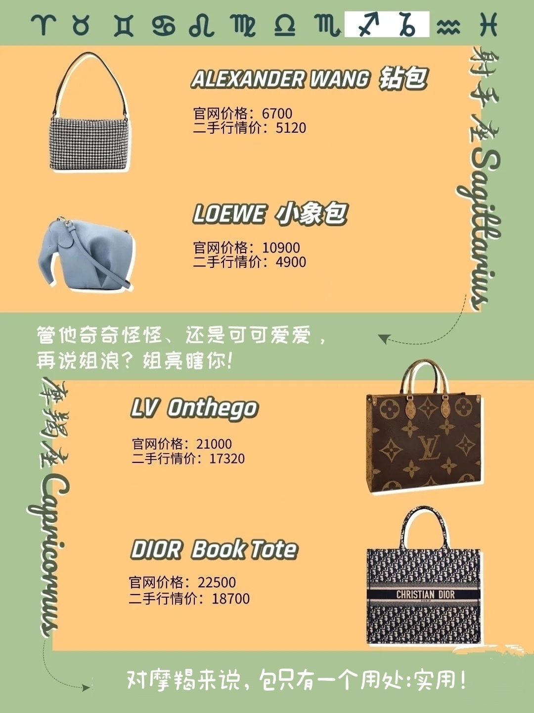 十二星座的专属包包,关于12星座的专属包包