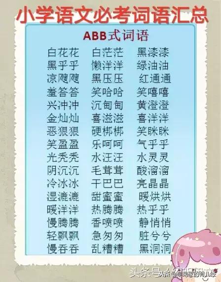 小学生语文分类词语,语文词语分类大汇总