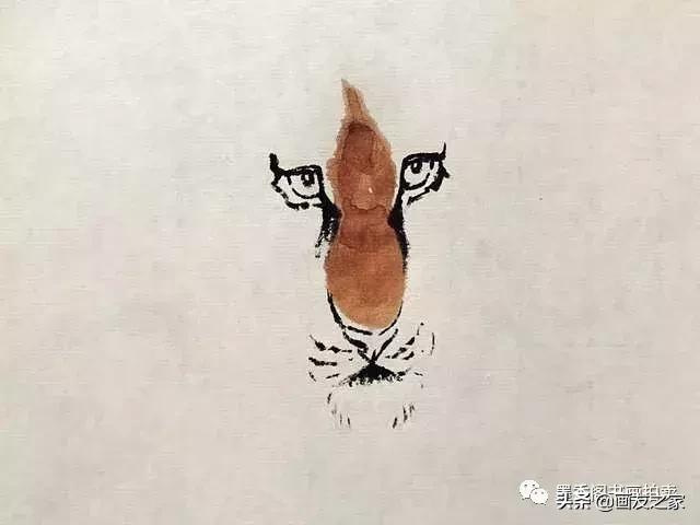 蔡育贤写意老虎的画法,写意老虎画法教学视频