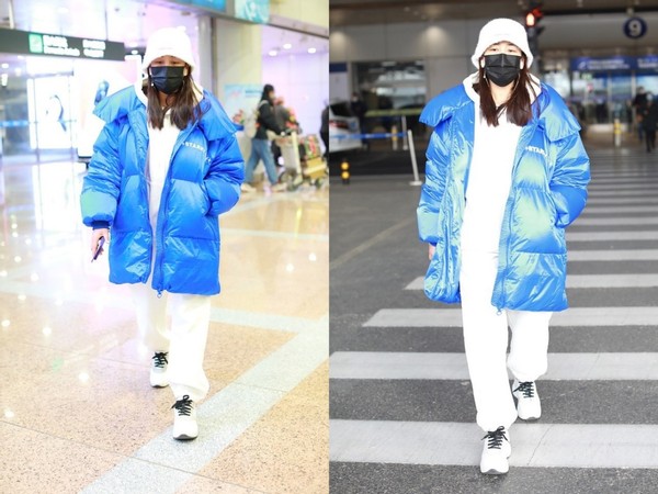 马苏穿衣搭配造型示范,马苏一身黑色的造型时尚大气