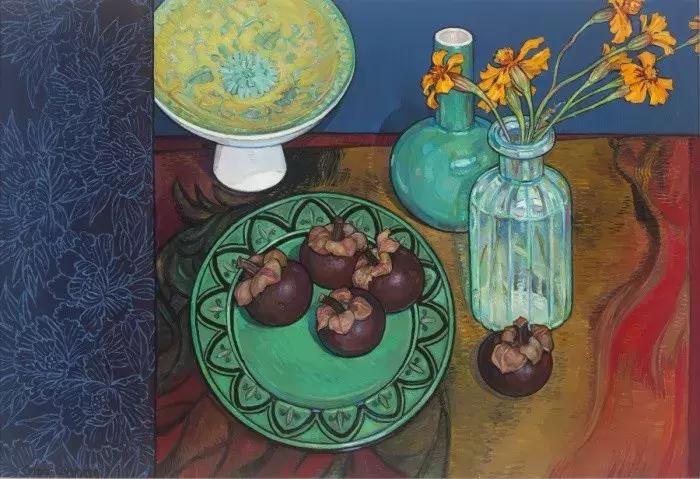 她72岁，画了50多年的画，花儿在她笔下都有了个性