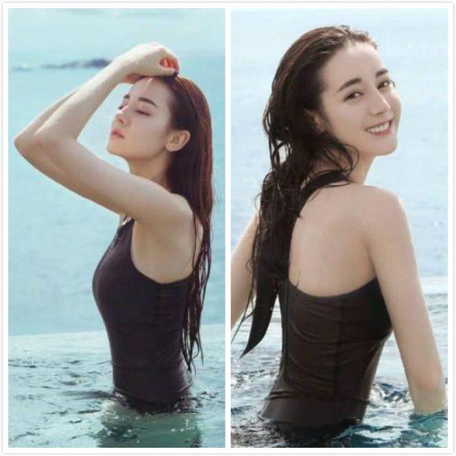 何穗身穿复古泳装大秀骨感身材,何穗人鱼裙图片