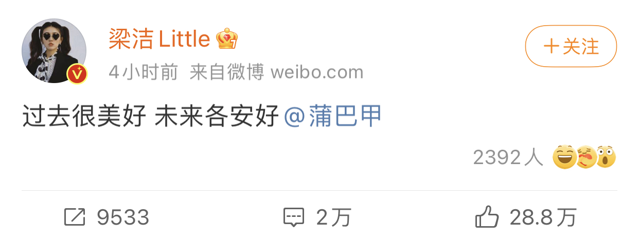 蒲巴甲和梁洁分手了么,蒲巴甲和梁洁是分手了吗