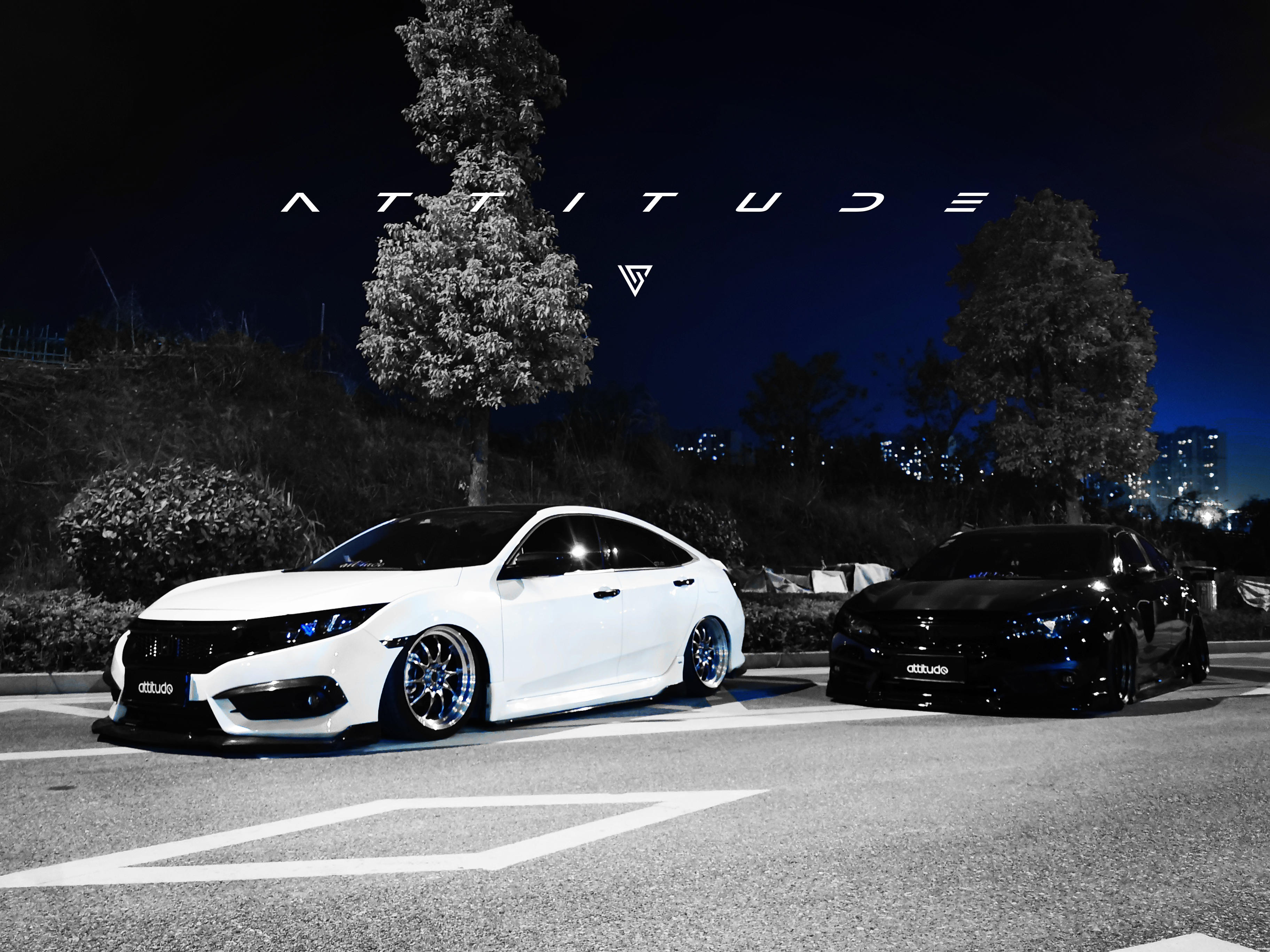 十代思域外观黑白改装方案,十代思域全黑改装