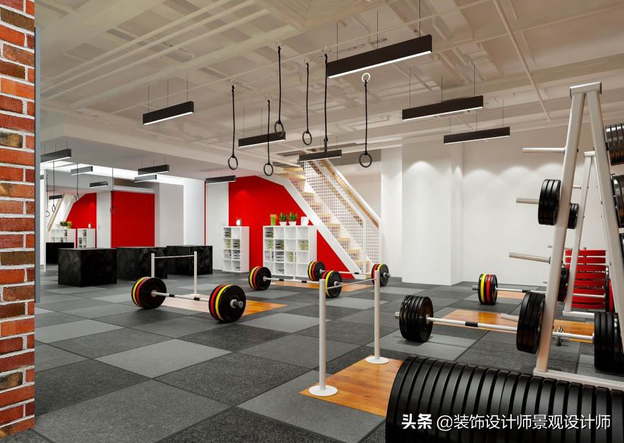 公司健身房设计效果图,书房健身房二合一设计效果图