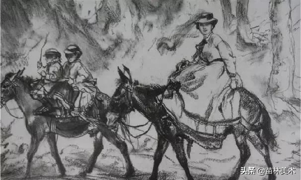 门采尔自画素描高清大图,素描大师门采尔著名作品