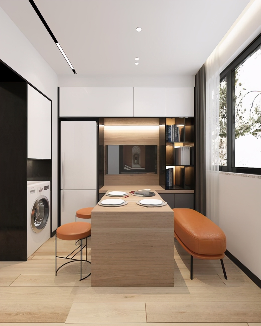 套内40平米二房一厅设计图,一体式干湿分离卫浴房