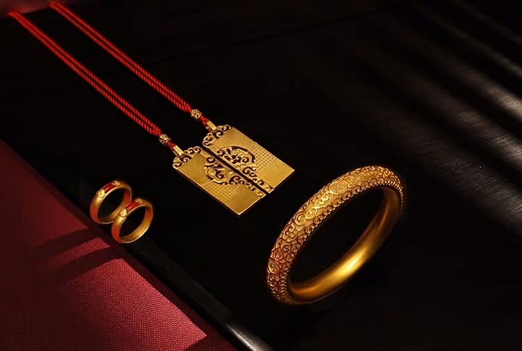 999足银手工花丝平安扣男女可戴,古法花丝编织黄金平安扣吊坠