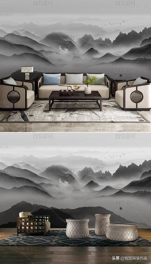 山水风景画背景墙雕刻,山水风景画背景墙寓意