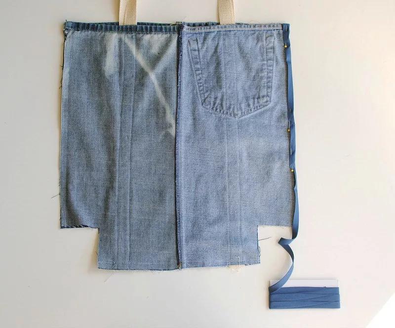 旧的牛仔裤能做什么收纳,旧牛仔裤不要扔改一个包包