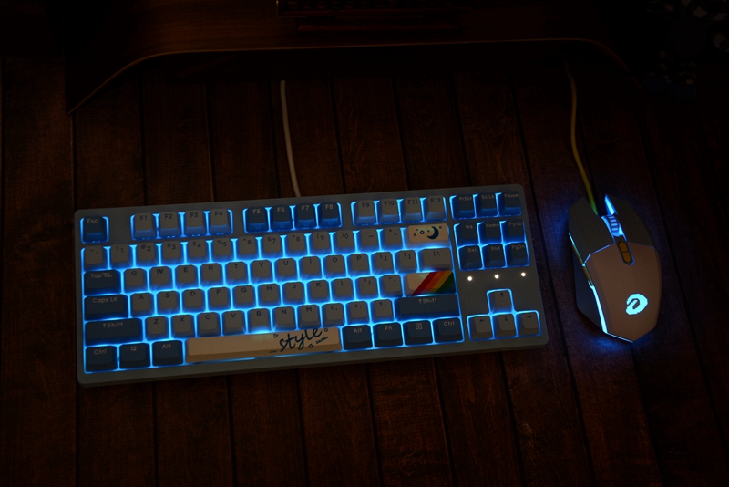 达尔优a84机械键盘开箱,达尔优键盘天空轴a87