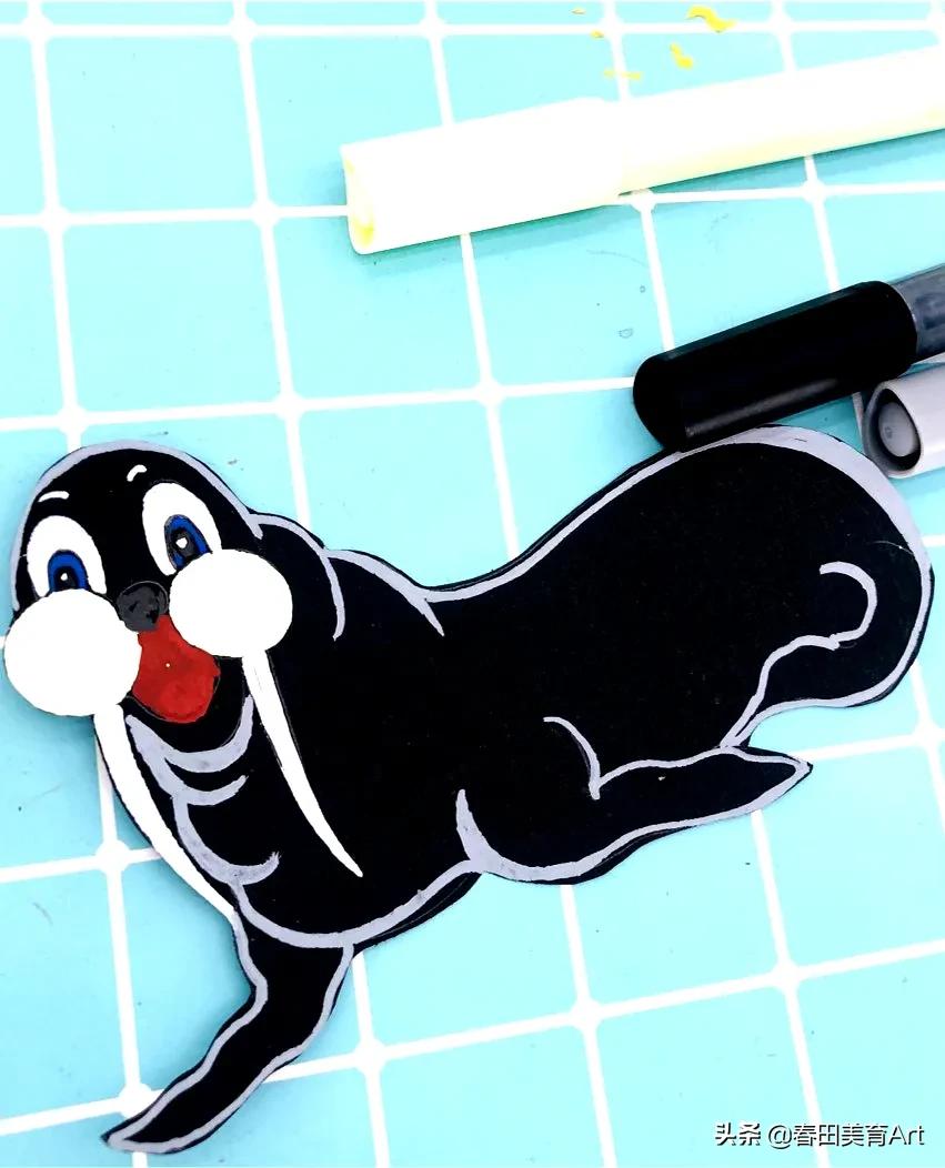 幼儿园海狮表演绘画,5-12岁少儿美术课程手工