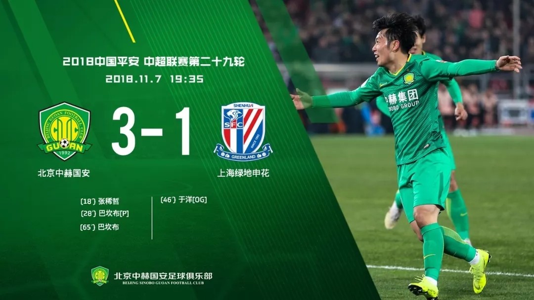 张稀哲巴坎布破门,中超对国安张稀哲